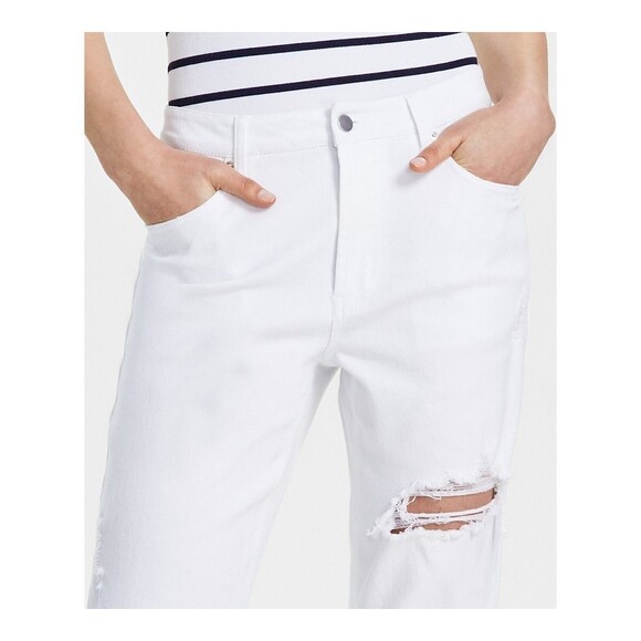 Tinseltown Juniors' Relaxed Ripped Straight-Leg Jeans - White Deco, 13 - Picture 4 of 4